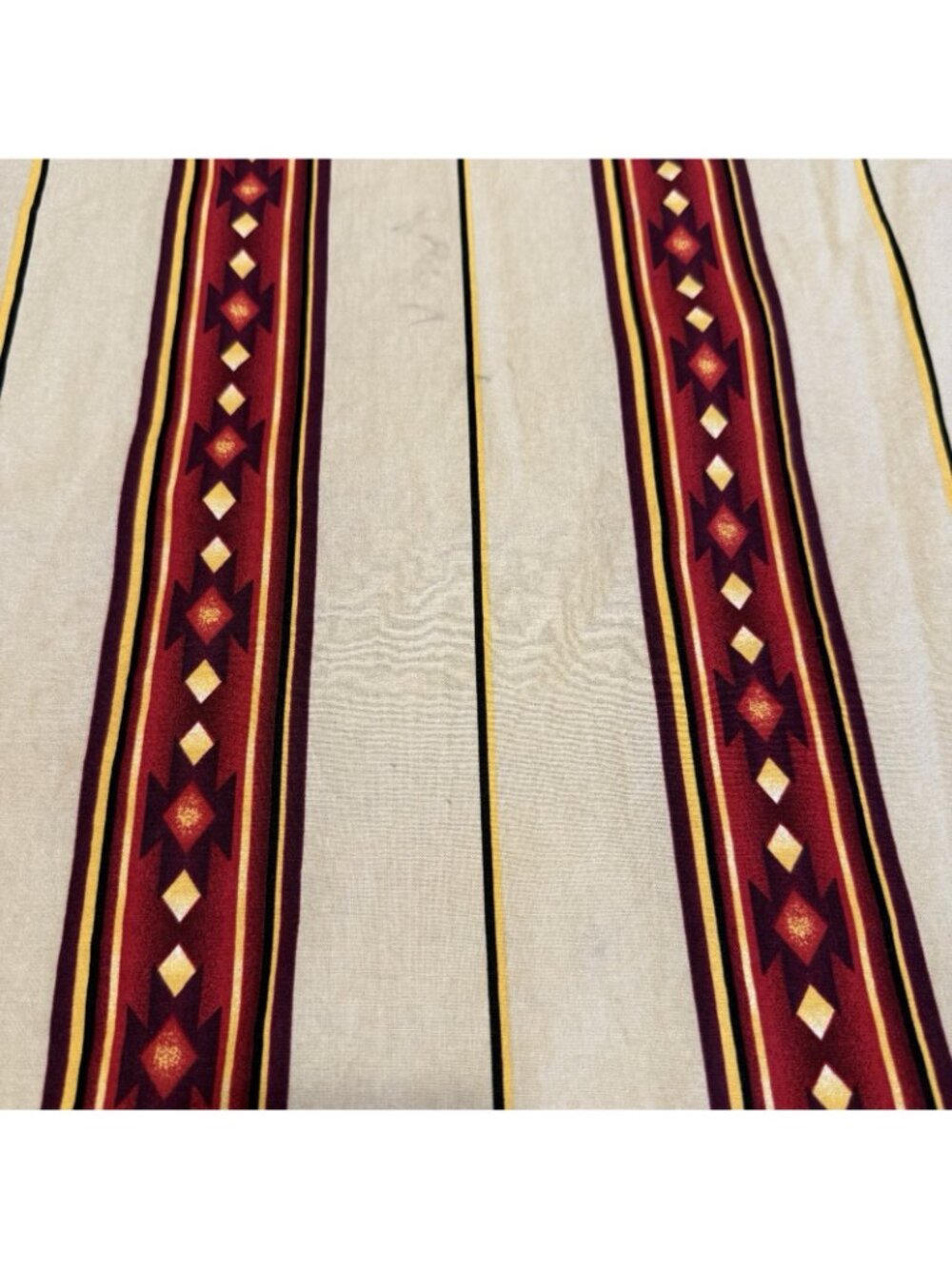 Vintage Wrangler Pearl Snap Aztec Western Shirt Mens Large Long Sleeve Beige Red - Picture 7 of 13
